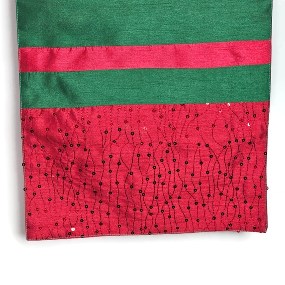 Holiday Red and Green 13" x 72 " Table Runner - Picture 3 of 5
